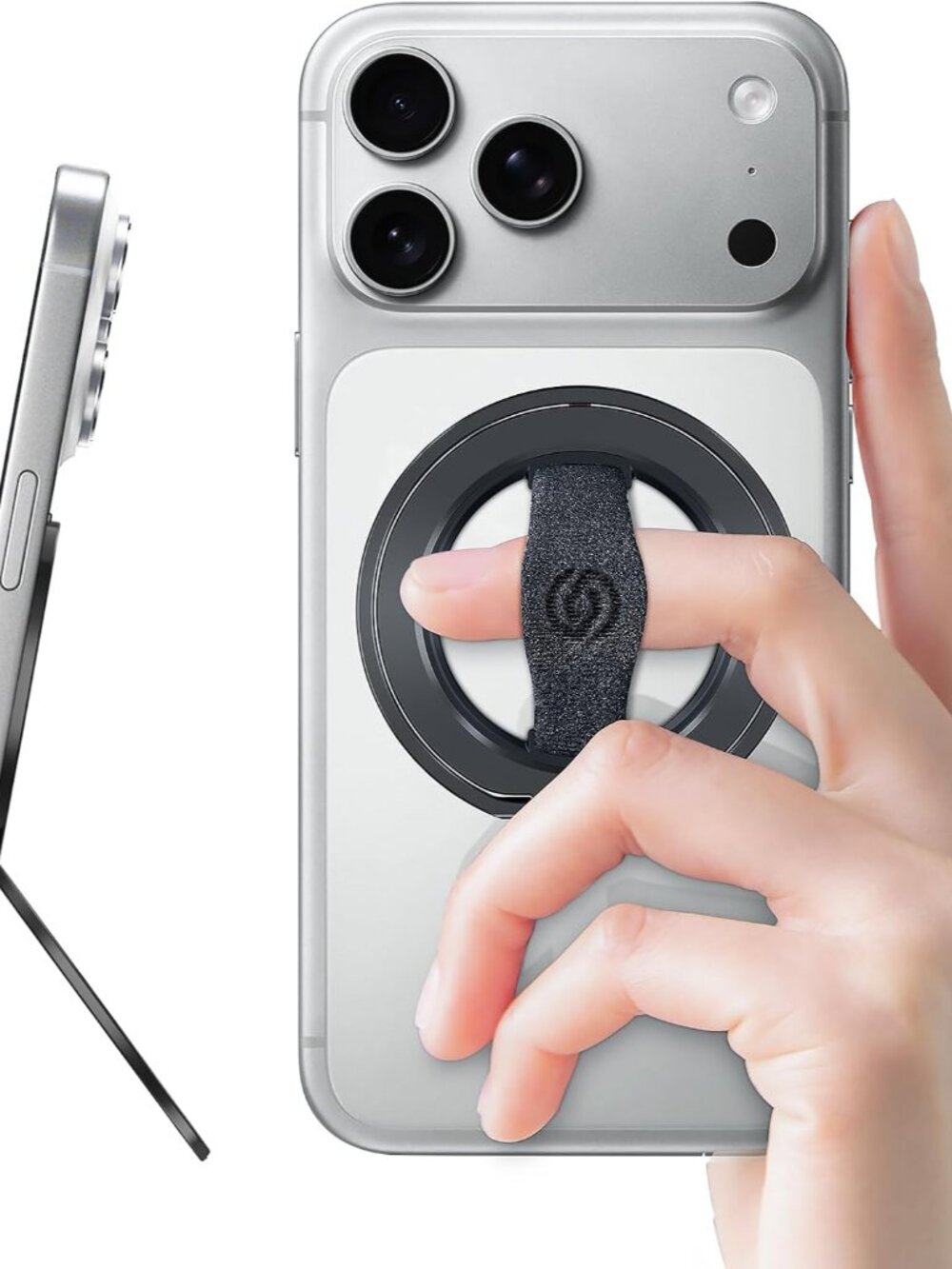 MagOne 3rd Gen [Compatible with MagSafe] Phone Grip Stand with Finger Strap, Rem